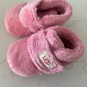 UGG Kids Pink Fuzzy Slippers